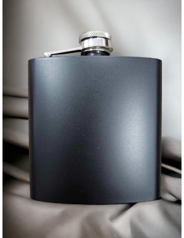 Engraved 6oz Hip Flask - Black