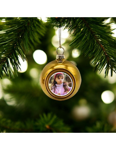 6cm Photo Christmas Bauble – Celebrate Your Memories in Gold!