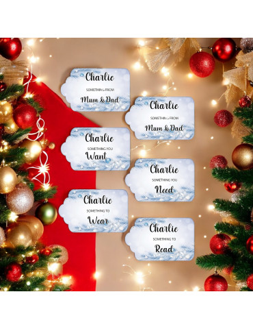 Acrylic Christmas Gift Tags V1 - Pack of 6