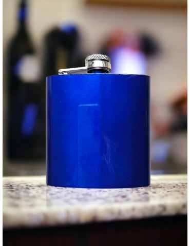 Engraved 6oz Hip Flask - Blue