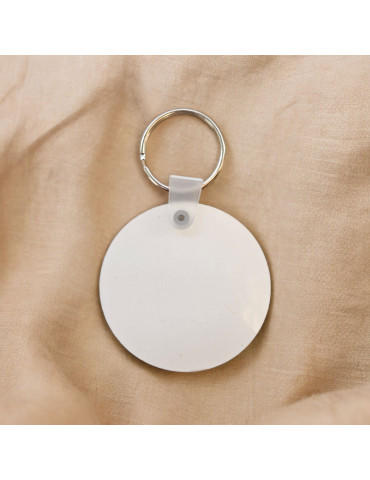 Personalised Wood Double Sided Keyring - Circle